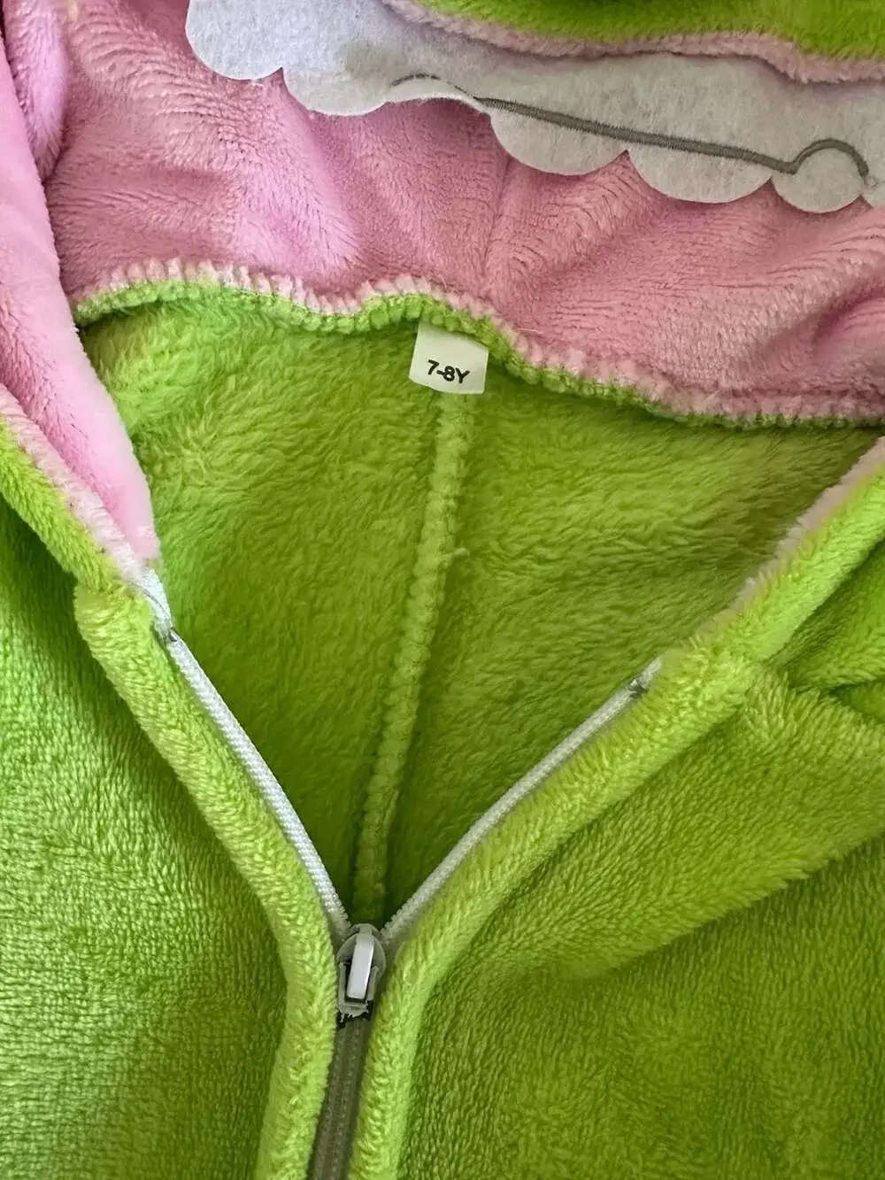 Disney Pixar Monsters Inc Mike Wazowski Fleece Hooded Jumpsuit Costume Size 7-8Y